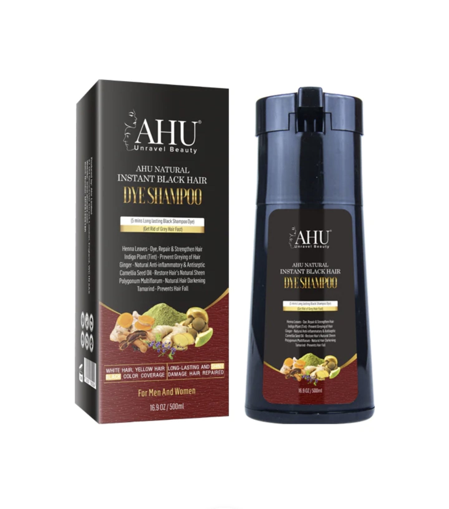 Ahu Natural Instant Black Hair shampoo