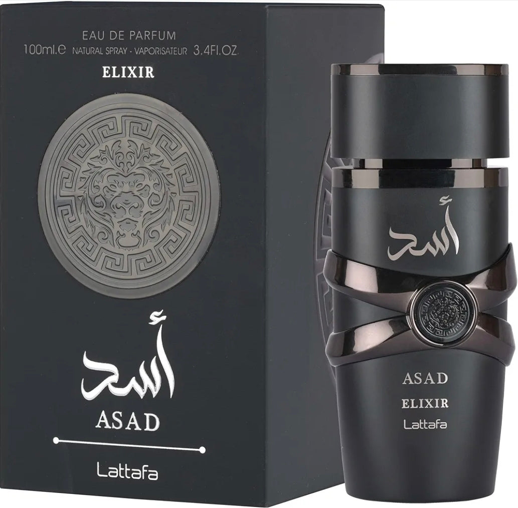 Lattafa Asad Elixir, Eau de Parfum, Black, Luxury Perfume Bottle, 100 ml